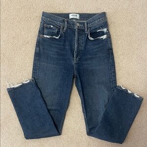 Agolde Dark Blue Distressed Jeans